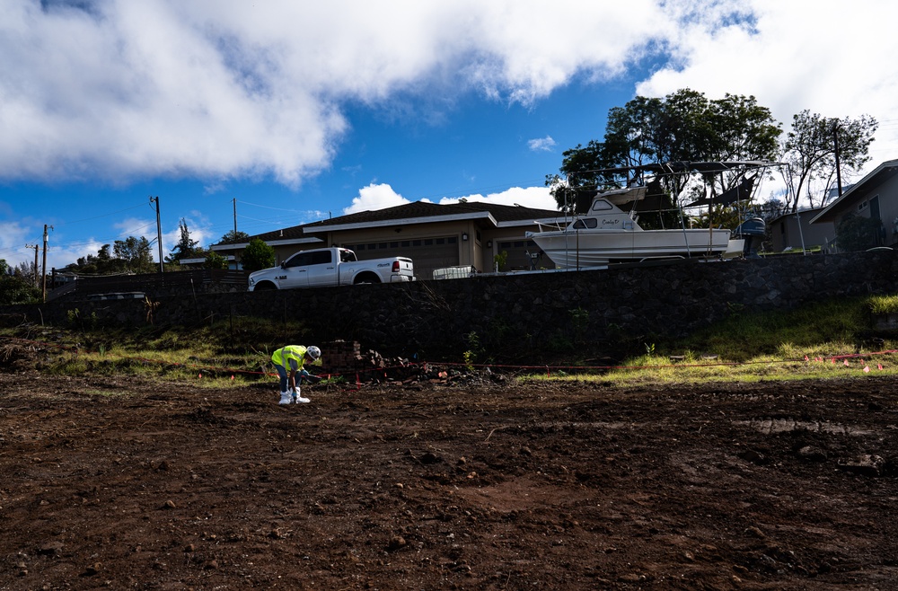 Soil sample collection in Kula, Maui