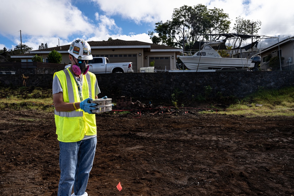 Soil sample collection in Kula, Maui