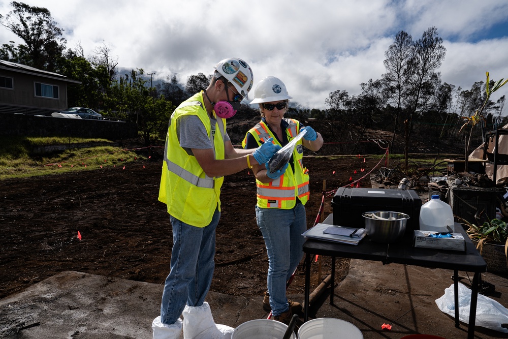 Soil sample collection in Kula, Maui