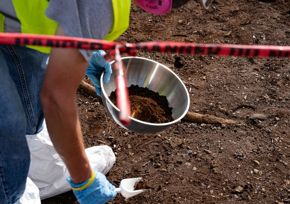 Soil sample collection in Kula, Maui