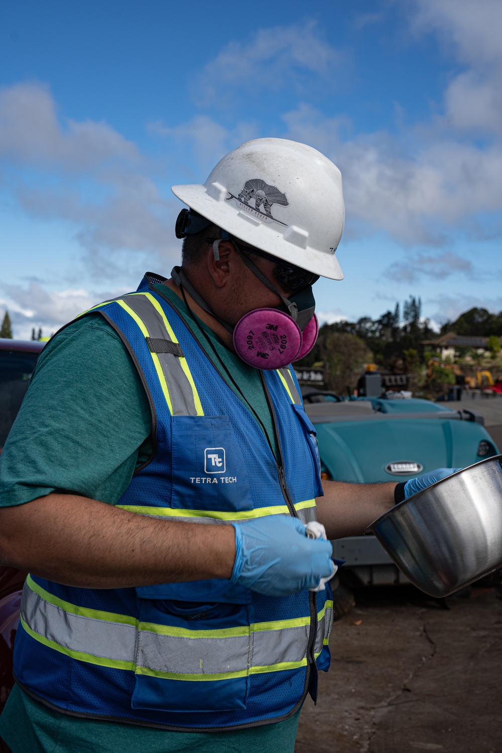 Soil sample collection in Kula, Maui