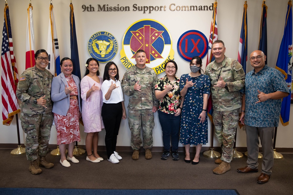 9th Mission Support Command Hosts Hawaii Interns in Support of the U.S. Army Pacific Internship Initiative