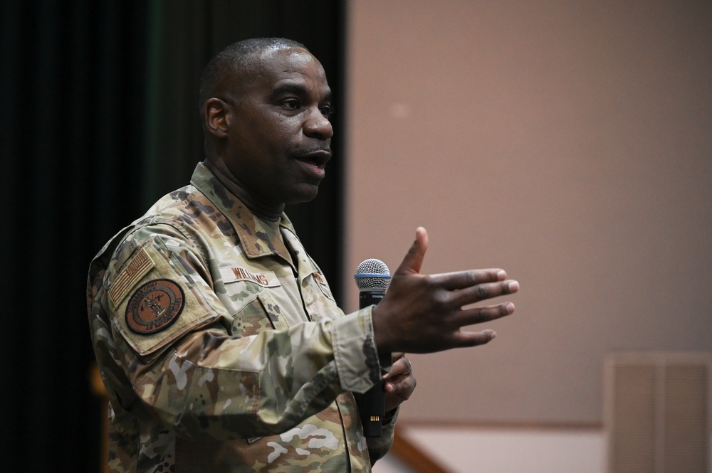 Leaders address the 113th Wing during TFAT