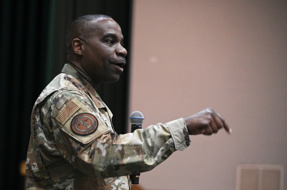 Leaders address the 113th Wing during TFAT