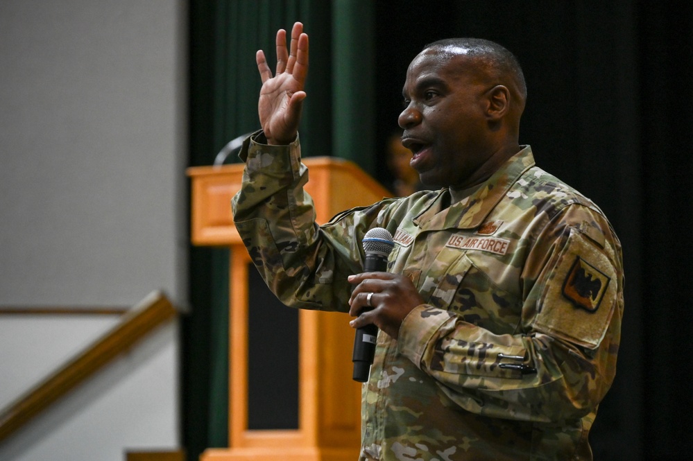 Leaders address the 113th Wing during TFAT