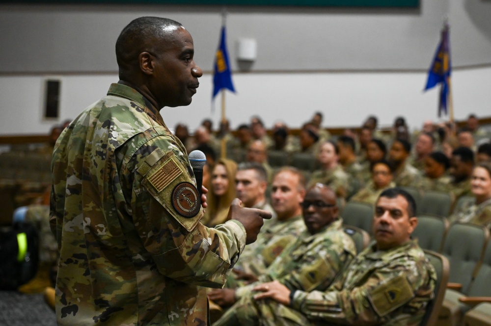 Leaders address the 113th Wing during TFAT