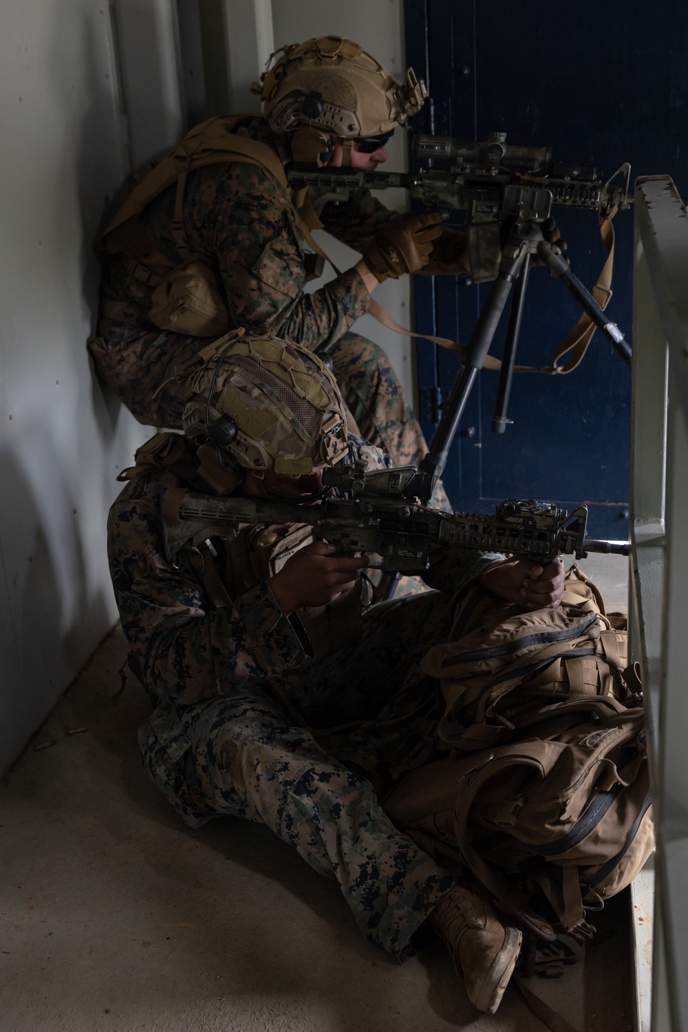 Marines with Battalion Landing Team 1/1 conduct close-quarter tactics range