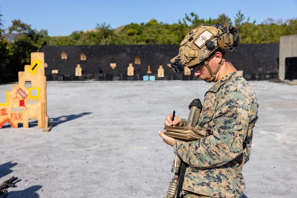 Weapons Company, Battalion Landing Team 1/1 urban sustainment sniper range and breaching demo