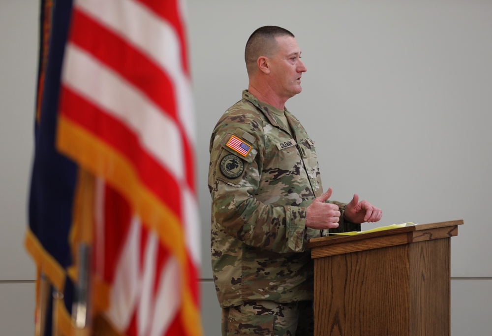 Sgt. Maj. Coleman of the 35th ID promoted by his sons