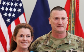 Sgt. Maj. Coleman of the 35th ID promoted by his sons