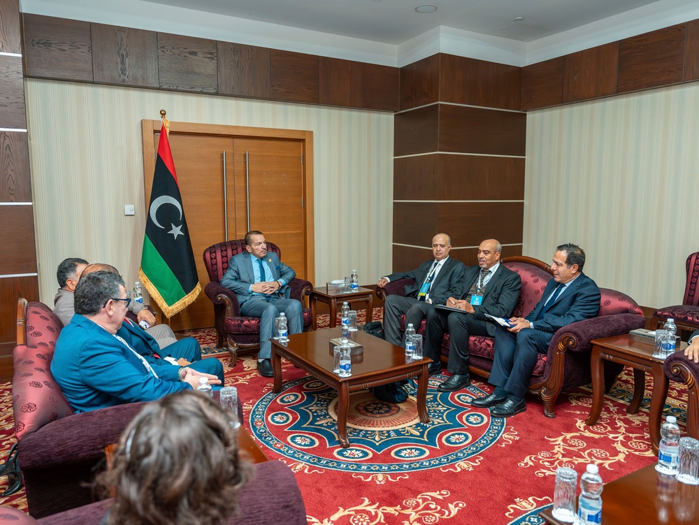 USAID representatives participate in the launch of Libya’s Renewable Energy Strategy.