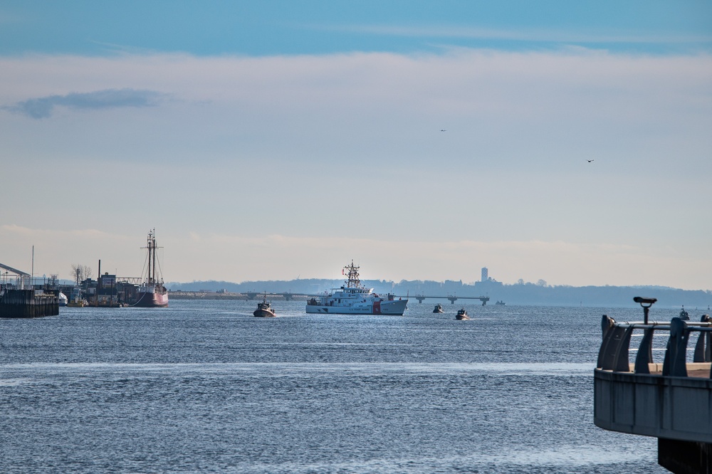 USCGC Melvin Bell (WPC 1155) arrives to homeport after being delivered to Coast Guard