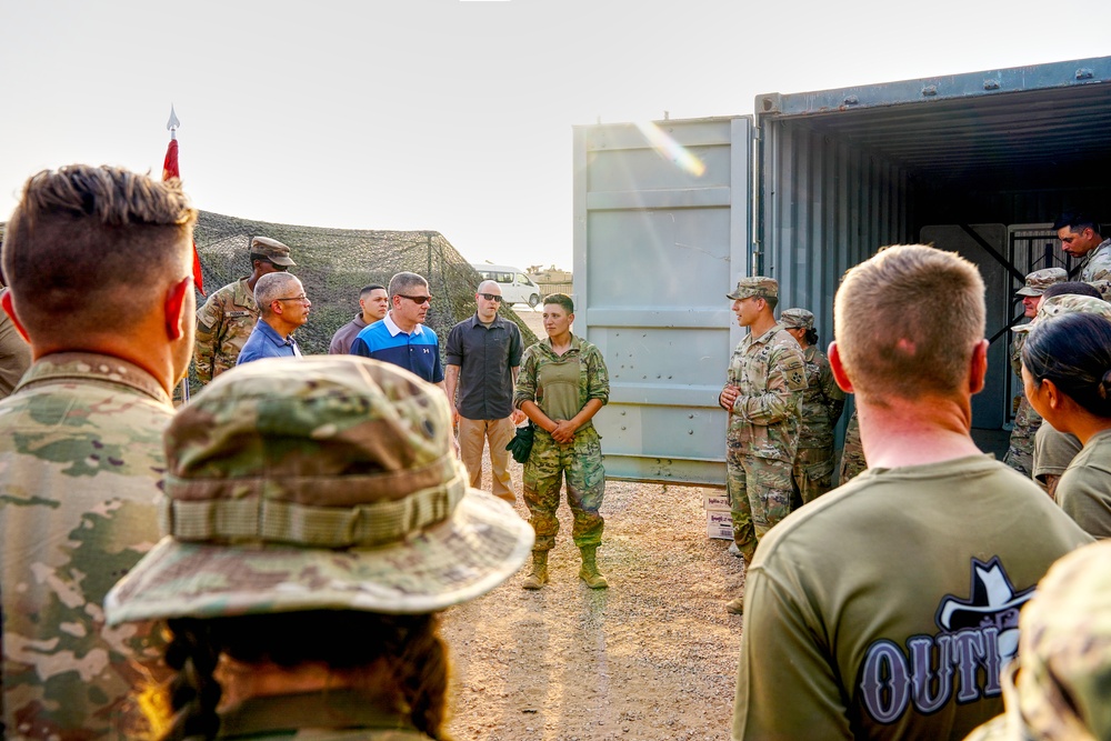 U.S. Army Command Sgt. Maj. Curtis Moss visit Soldiers in Saudi Arabia