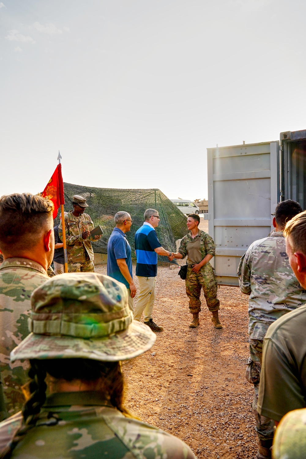 CSM Curtis Moss visit Soldiers in Saudi Arabia