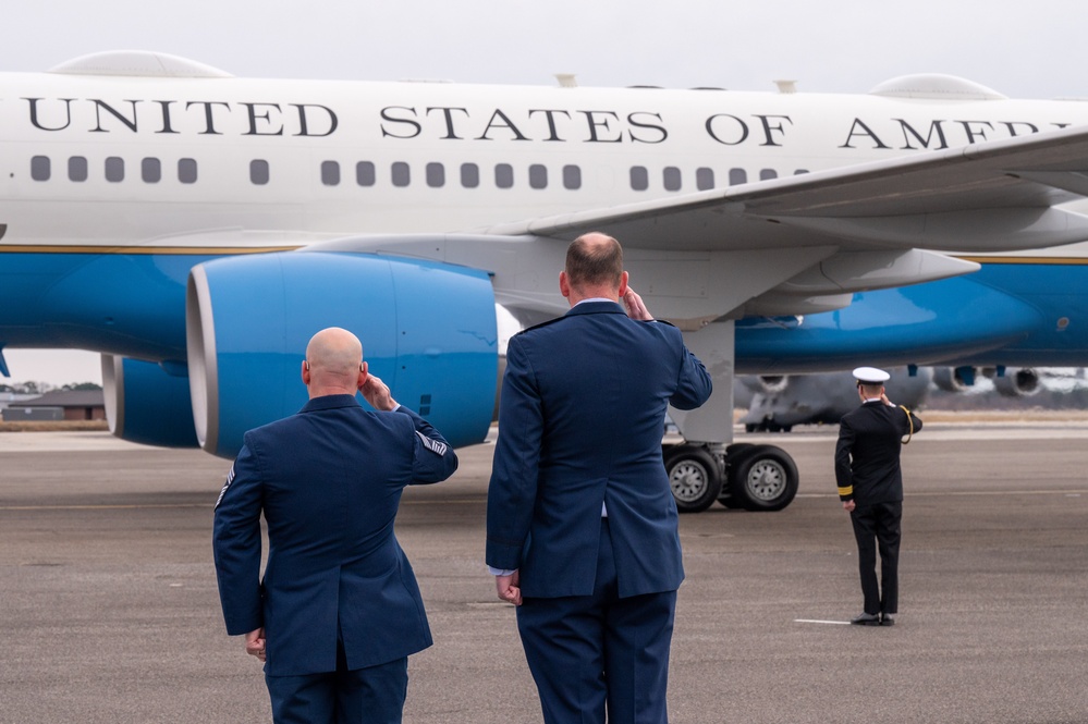 President Biden lands at Joint Base Charleston