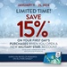 Ring in the New Year with MILITARY STAR: New Cardmembers Receive 15% Off First-Day Purchases Jan. 11 to 25