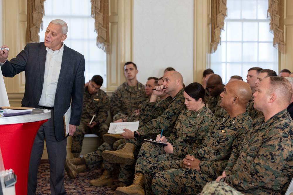 Gen. Paxton 33rd Assistant Commandant of the Marine Corps passes knowledge on to the next generation of Marines