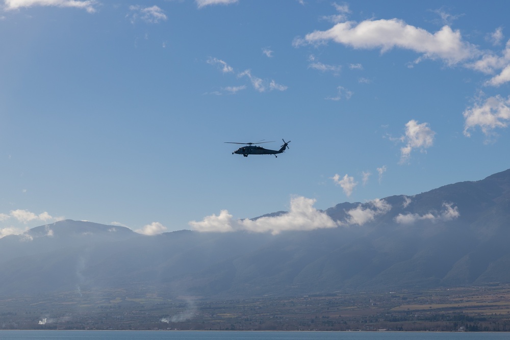 USS Bataan Flight Operations For Greek Marine Bilateral Exercise