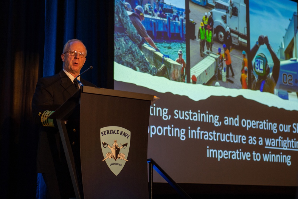 Adm. Daryl Caudle, commander, U.S. Fleet Forces Command, serves as the keynote speaker at the 36th annual Surface Navy Association symposium