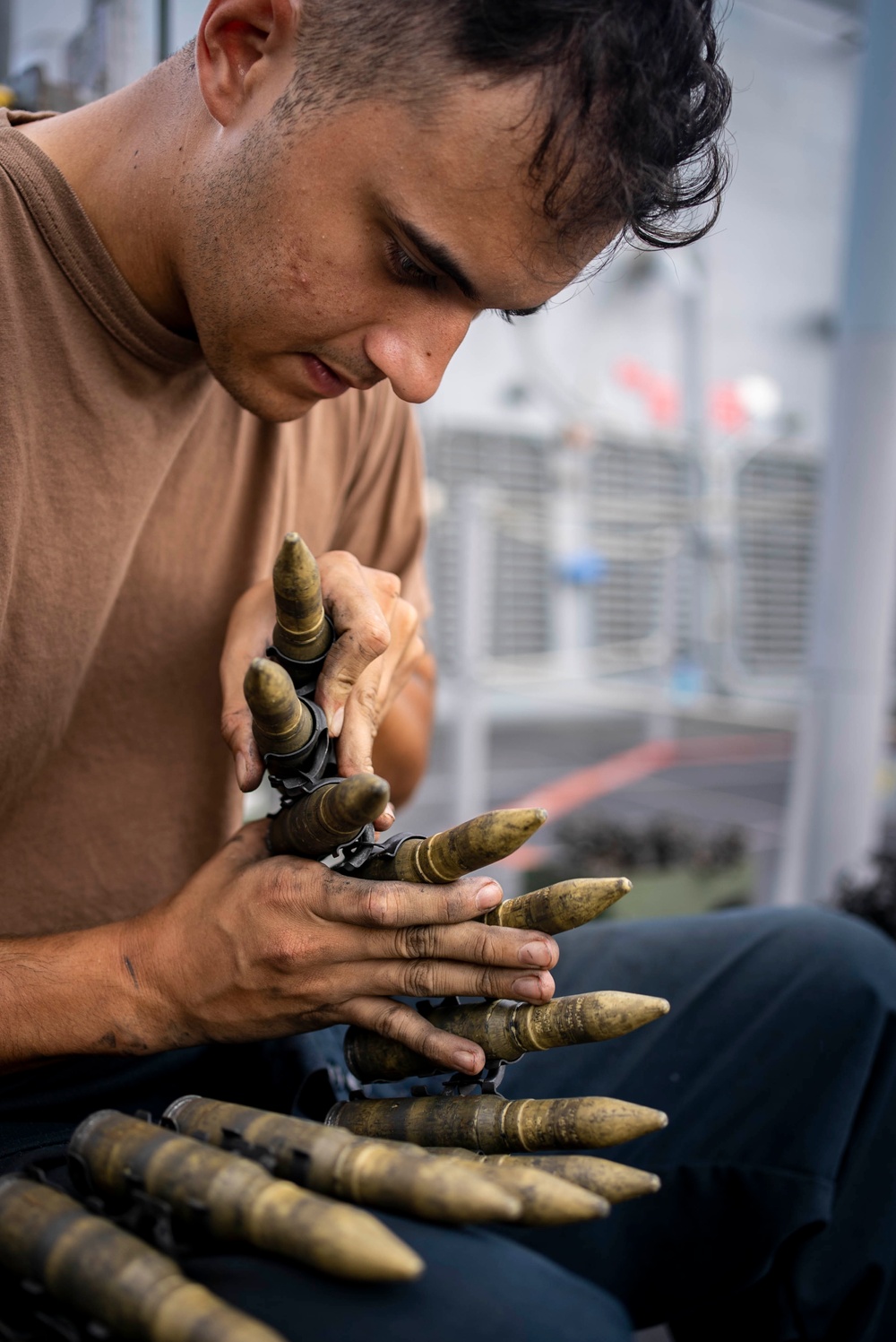USS Princeton Sailors Sort Ammunition