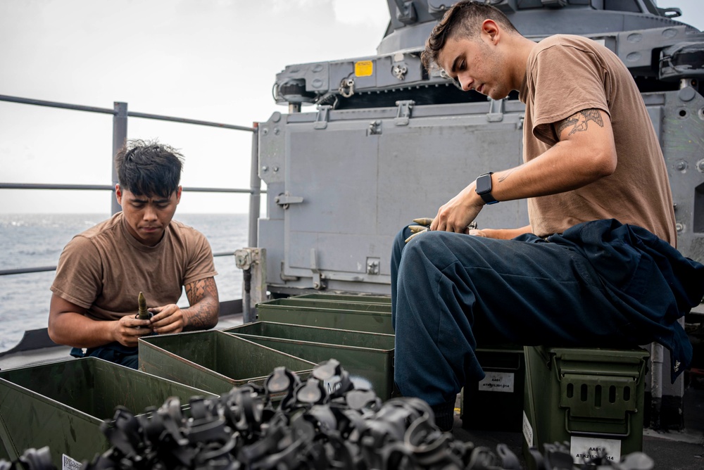 USS Princeton Sailors Sort Ammunition