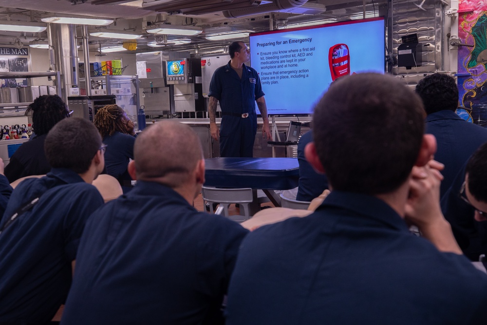 USS Laboon Conducts CPR Training in the Red Sea