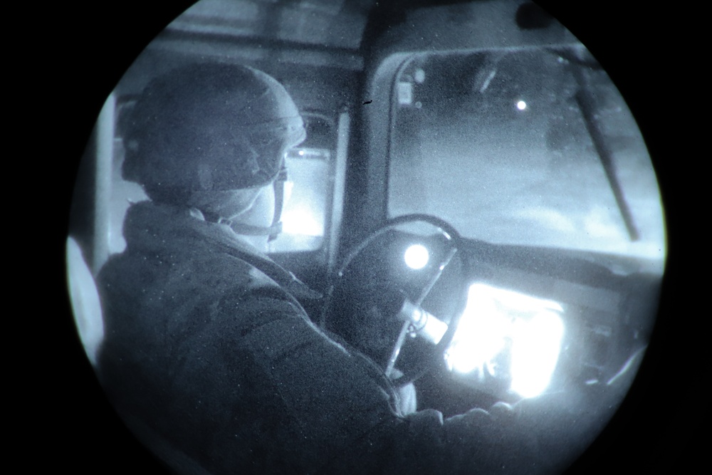 Sustainment Soldiers Participate in Night Drivers Training