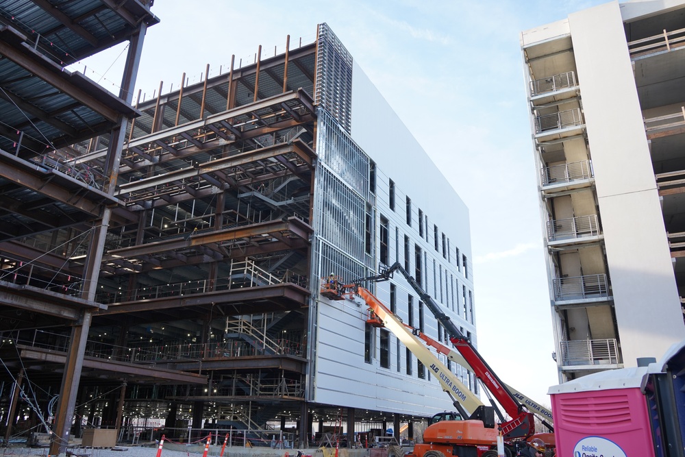 Construction continues at the Louisville VA Medical Center Jan. 2, 2024