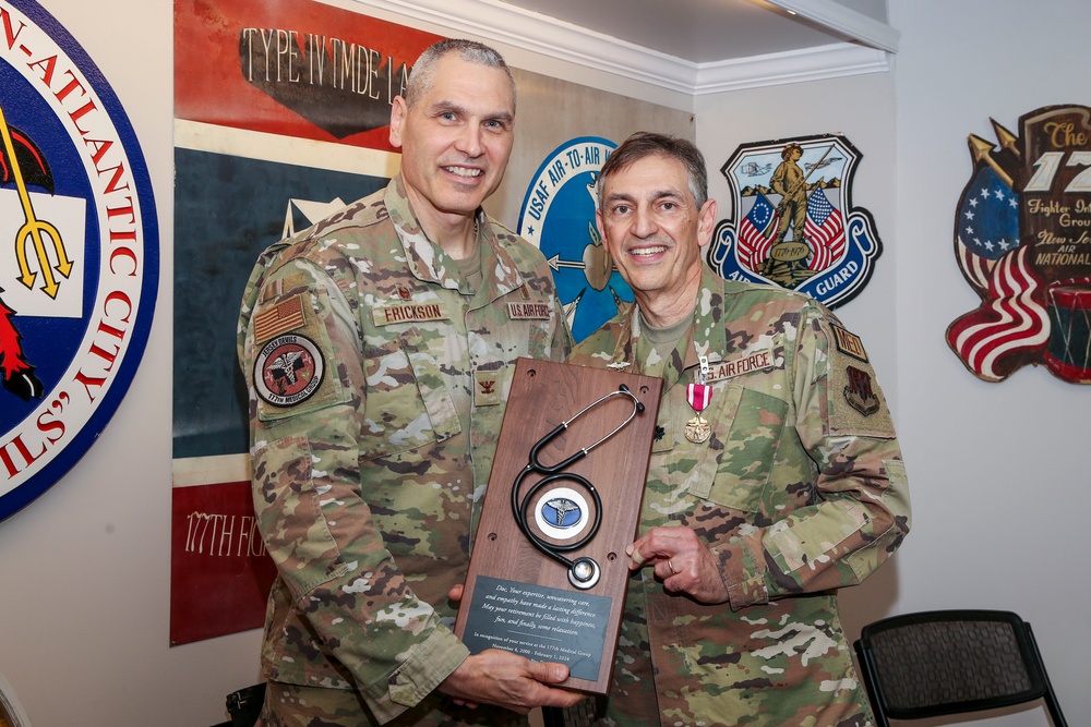 Lt. Col. Ronald M. Frank, 177th Medical Group chief of aerospace medicine, retires from the 177th Fighter Wing