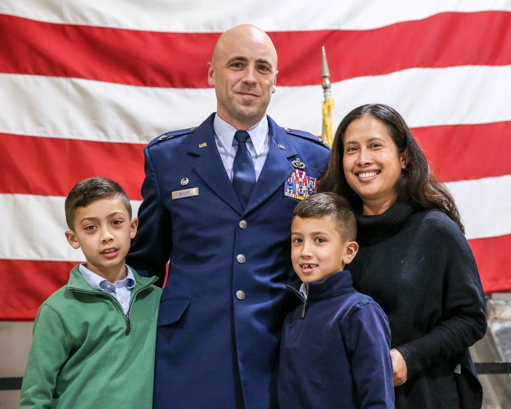 U.S. Air Force Lt. Col. Eric A. Balint, 177th Mission Support Group commander, is promoted to Colonel during ceremony