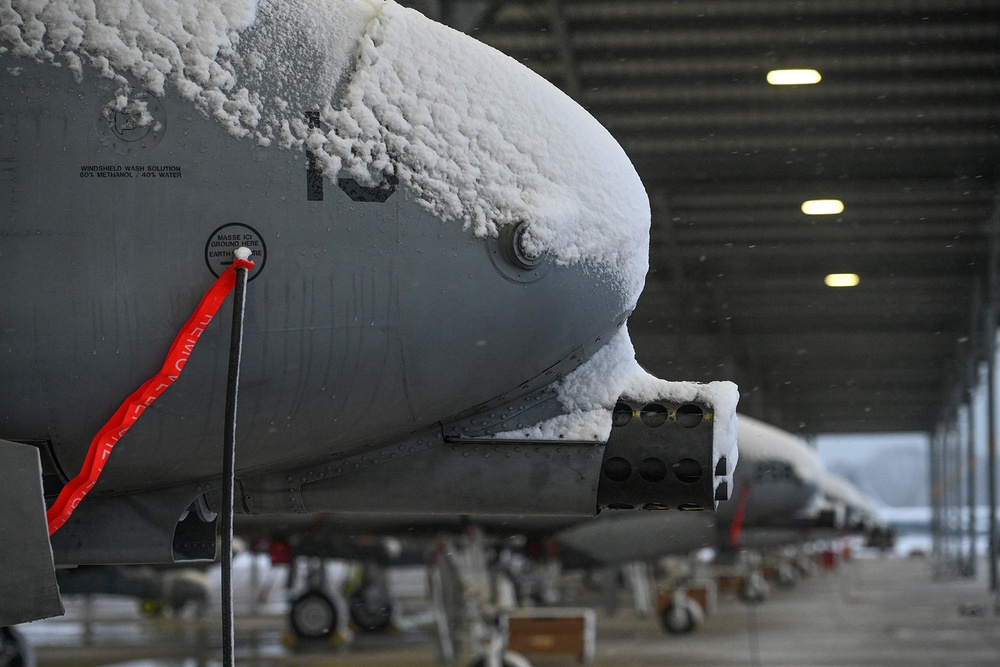 Thunder Snow: A-10C Thunderbolt II During Snow Storm at Selfridge Air National Guard Base