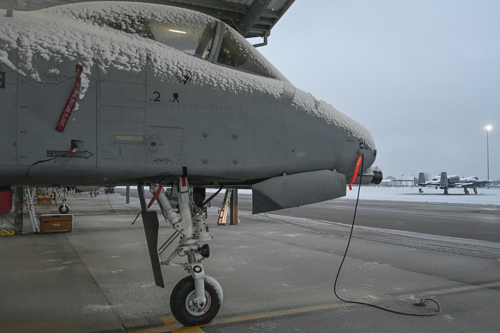 Thunder Snow: A-10C Thunderbolt II During Snow Storm at Selfridge Air National Guard Base