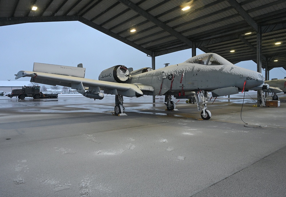 Thunder Snow: A-10C Thunderbolt II During Snow Storm at Selfridge Air National Guard Base