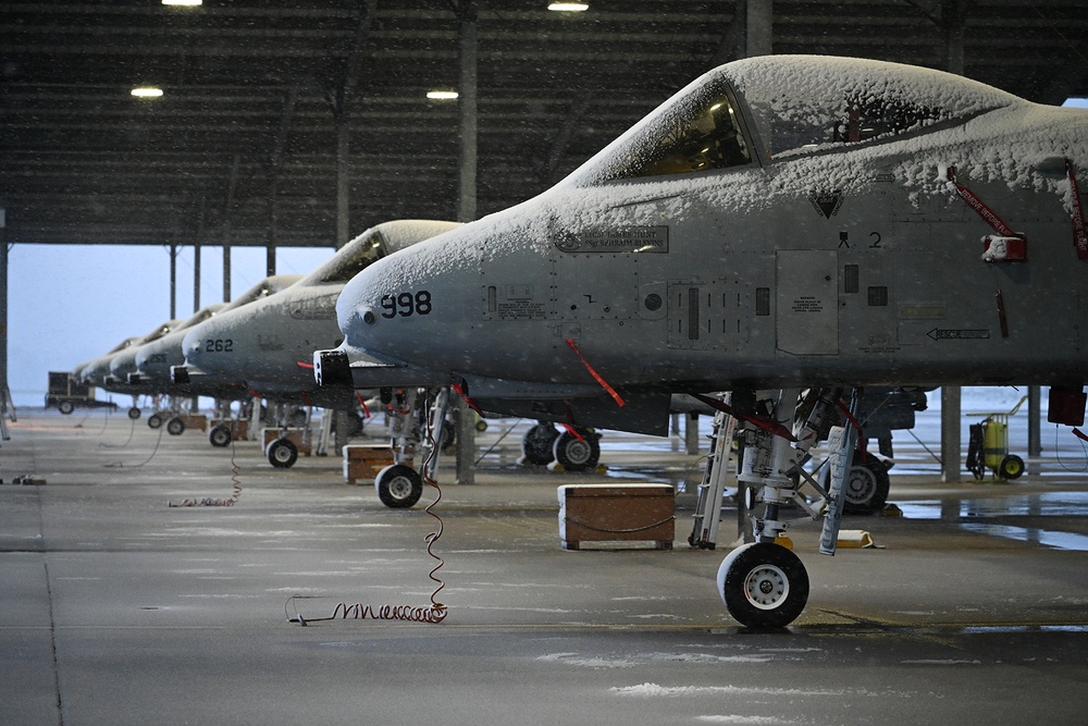 Thunder Snow: A-10C Thunderbolt II During Snow Storm at Selfridge Air National Guard Base