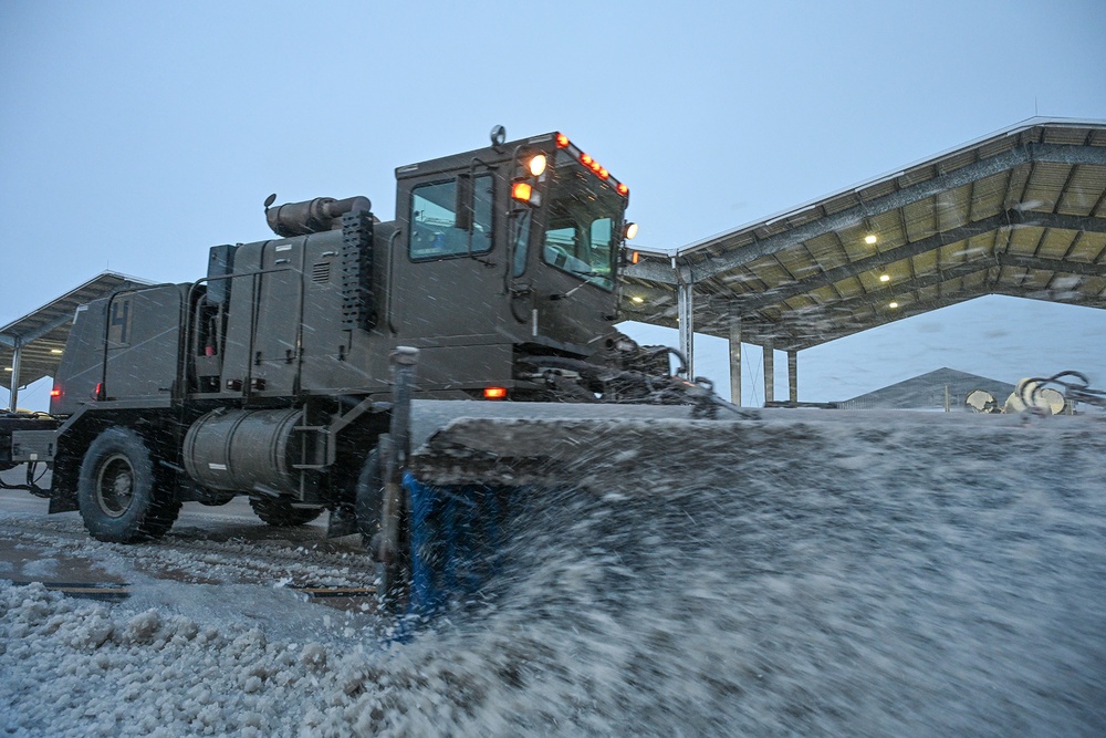 Snow Plows Open Taxiways at Selfridge Air National Guard Base