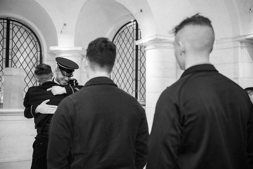 U.S. Army Staff Sgt. Isaiah Jasso-Campagna earns the Guard, Tomb of the Unknown Soldier Identification Badge