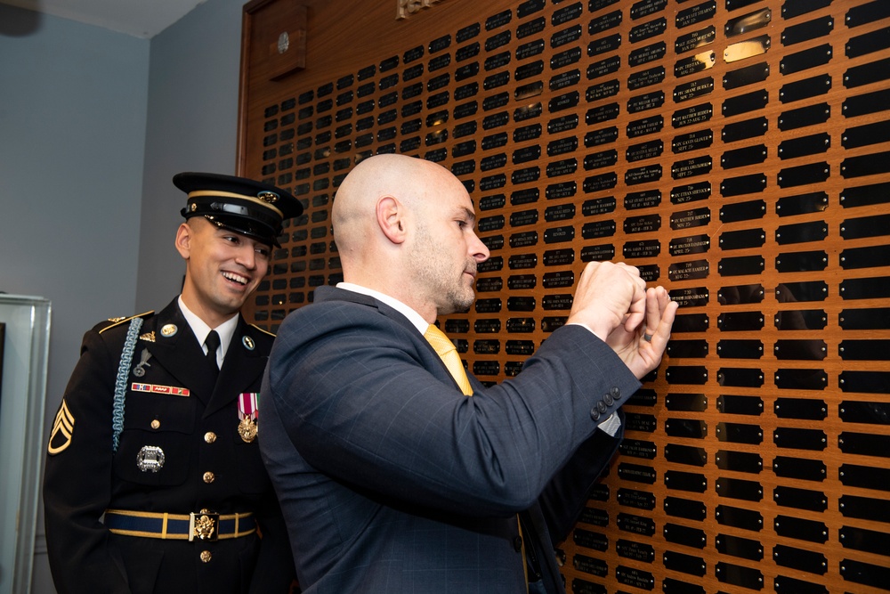 U.S. Army Staff Sgt. Isaiah Jasso-Campagna earns the Guard, Tomb of the Unknown Soldier Identification Badge