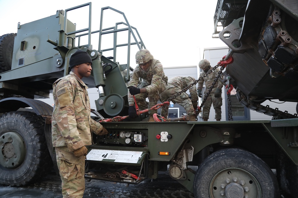 Logistician Soldiers move the Marne Division across Europe