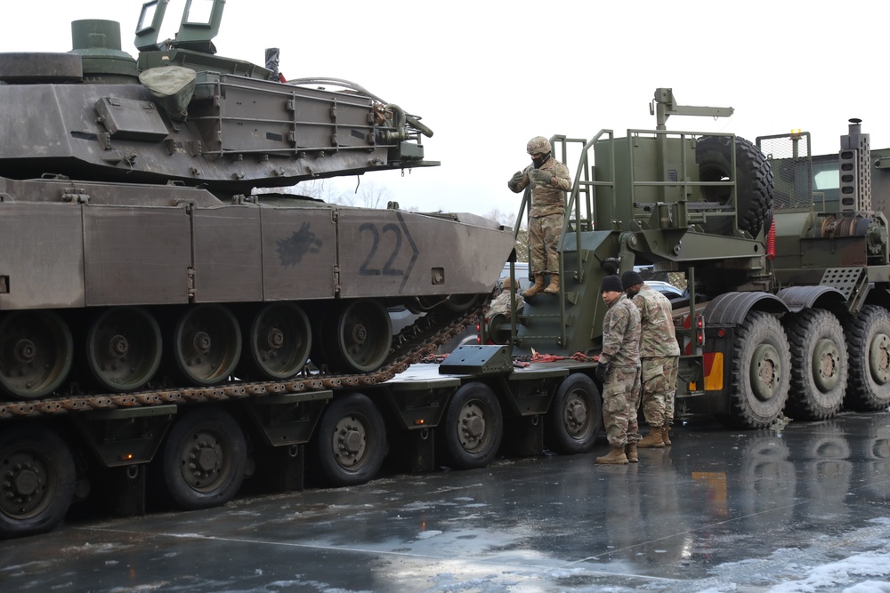 Logistician Soldiers move the Marne Division across Europe