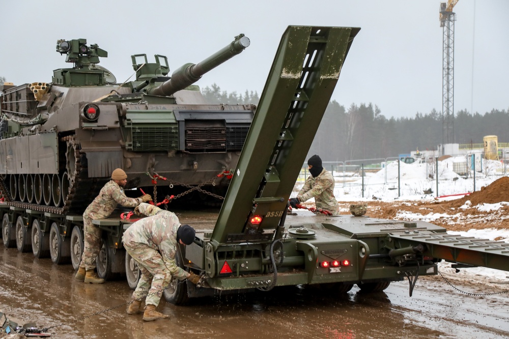 Logistician Soldiers move the Marne Division across Europe