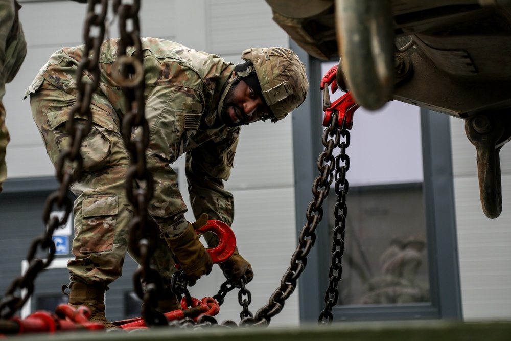 Logistician Soldiers move the Marne Division across Europe