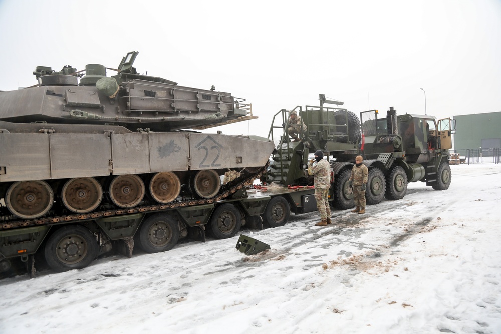 Logistician Soldiers move the Marne Division across Europe