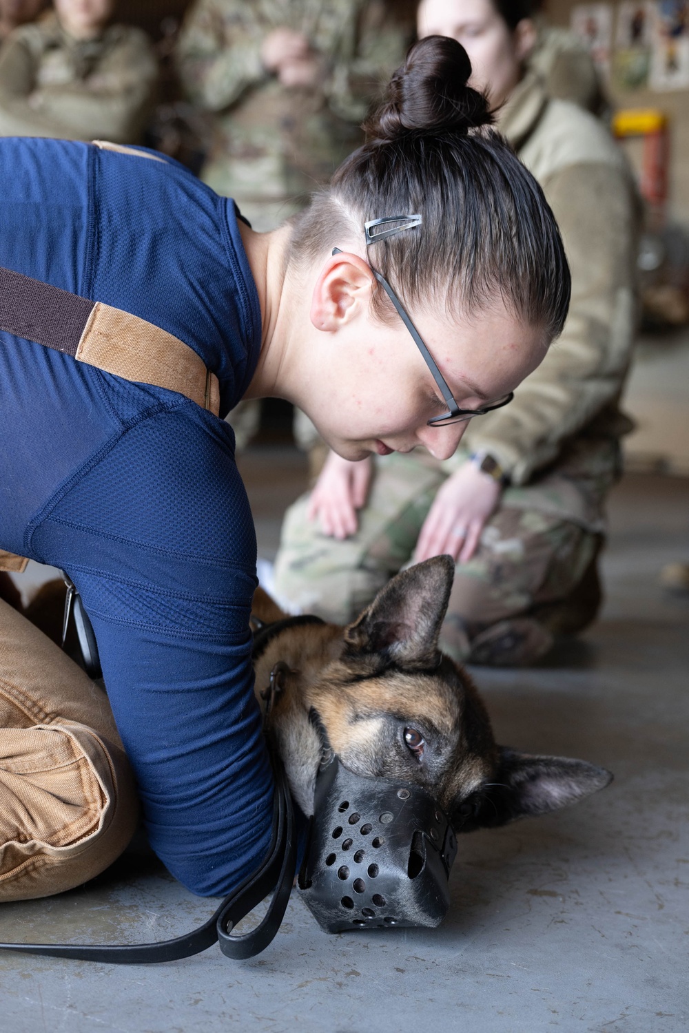 Dover AFB Veterinary Treatment Facility, Warm Zone Team conduct decontamination training with MWDs