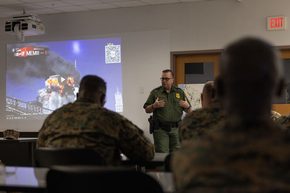 MCI West commanders and sergeants major visit the U.S. Border Patrol Station in Yuma