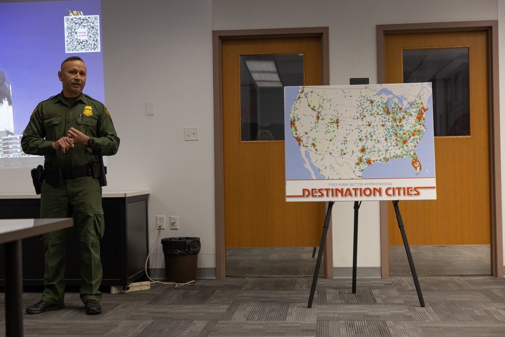 MCI West commanders and sergeants major visit the U.S. Border Patrol Station in Yuma