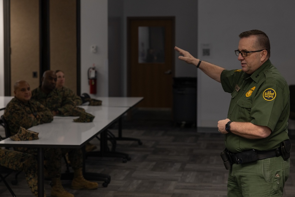 MCI West commanders and sergeants major visit the U.S. Border Patrol Station in Yuma