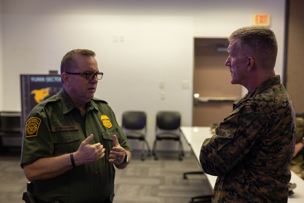 MCI West commanders and sergeants major visit the U.S. Border Patrol Station in Yuma