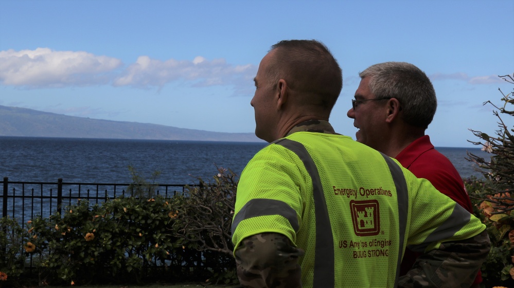 The U.S. Army Corps of Engineers Deputy Commanding General William “Butch” Graham visits the Recovery Field Office in Kihei, Hawaii and the Emergency Field Office in Lahaina, Hawaii on Jan. 10.
