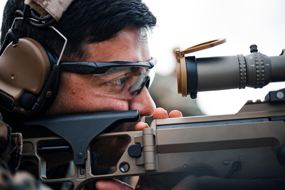 U.S. Marines fire the MK-22 Advanced Sniper Rifle