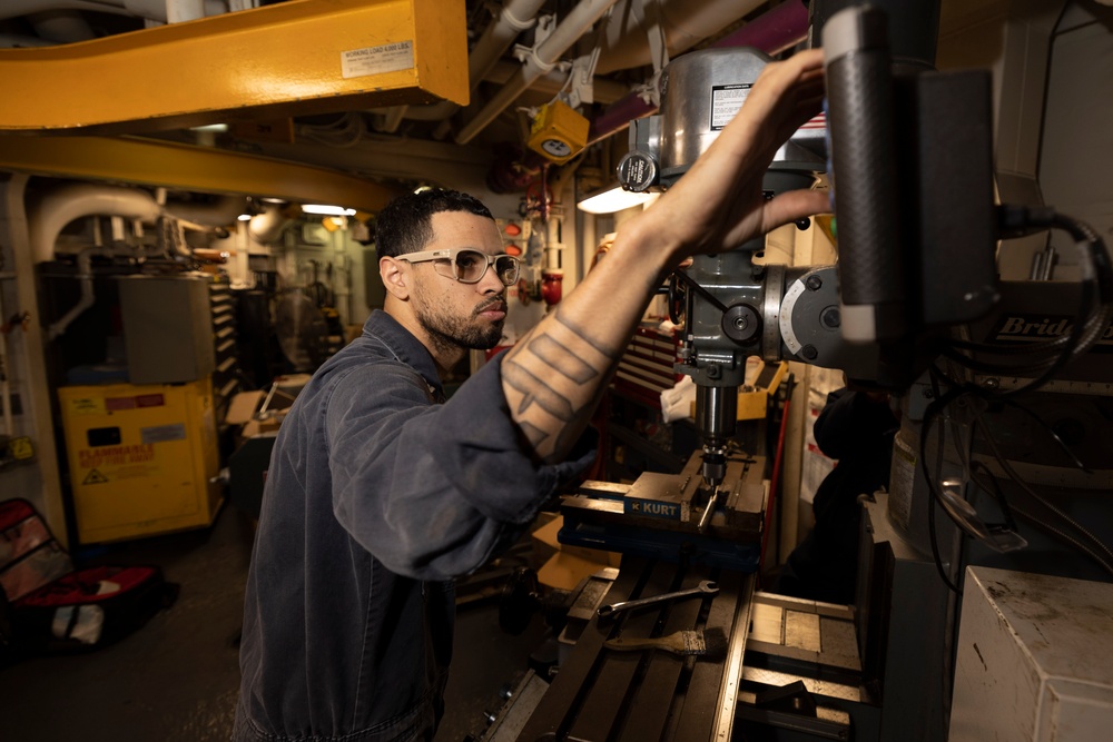 USS Bataan Machinery Shop conducts routine operations